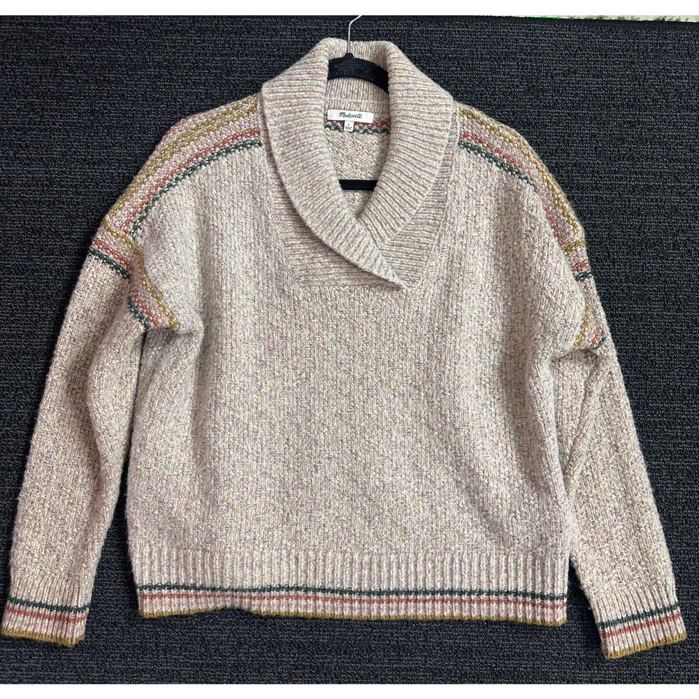 Madewell Merino Wool Blend Shawl-Neck Collar Sweater Womens Size Small S